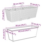 vidaXL Garde-Corps 2 pc Marron 50 x 17 x 17 cm métal