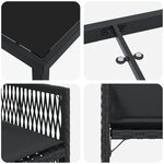 vidaXL Ensemble de 5 Pièces de Salle à Manger de Jardin avec Coussins en Noir et Rattan Poly