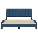 vidaXL Cadre de lit sans matelas bleu 140x200 cm tissu