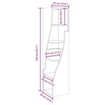 vidaXL Meuble d'angle Blanc 32x32x140cm Bois d'ingénierie