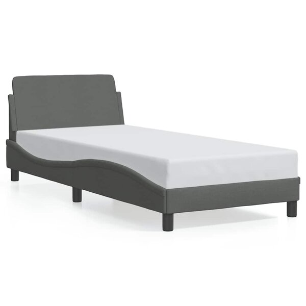 vidaXL Cadre de lit Dover gris foncé 90x190 cm tissu
