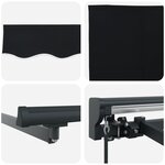 vidaXL Auvent Manuel Rétractable - Noir  450x300 cm