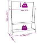 vidaXL Porte-vêtement avec étagères 132x45 5x150 5 cm bambou