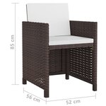 vidaXL Ensemble à manger d'extérieur et coussins 13 Pièces Résine tressée