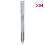 vidaXL Piquets de tente 24 Pièces 22 cm Ø20 mm acier galvanisé