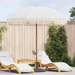 vidaXL Parasol Gris et blanc Ø 205 x 209 cm Acier