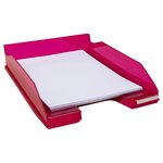 Corbeille À Courrier Combo Midi Transparent - Framboise Brillant - Exacompta