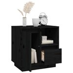 vidaXL Table de chevet Noir 50x34x50 cm Bois de pin massif