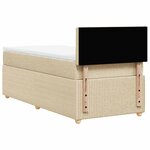 vidaXL Sommier à lattes de lit et matelas Crème 90x190 cm Tissu
