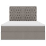 vidaXL Lit avec rangement et LED Taupe 140 x 190 cm Polyester