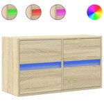 vidaXL Meuble TV mural avec lumières LED chêne sonoma 80x31x45 cm