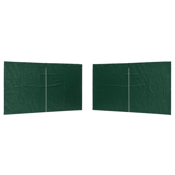 vidaXL Mur de tente de fête 2 Pièces Vert 400 x 195 cm PE et acier