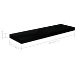 vidaXL Étagère murale flottante 4 Pièces Noir brillant 80x23 5x3 8 cm MDF