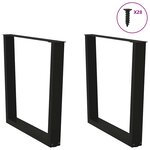 vidaXL Pieds de table à manger en V 2 pièces Noir 80 x (72-73 3) cm Acier