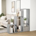vidaXL Étagère séparatrice de pièce 3niveaux sonoma gris 123x29x123 cm