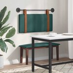 vidaXL Tête de lit suspendue Vert foncé PU antique