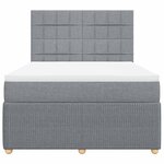 vidaXL Sommier à lattes de lit avec matelas Gris clair 140x190cm Tissu