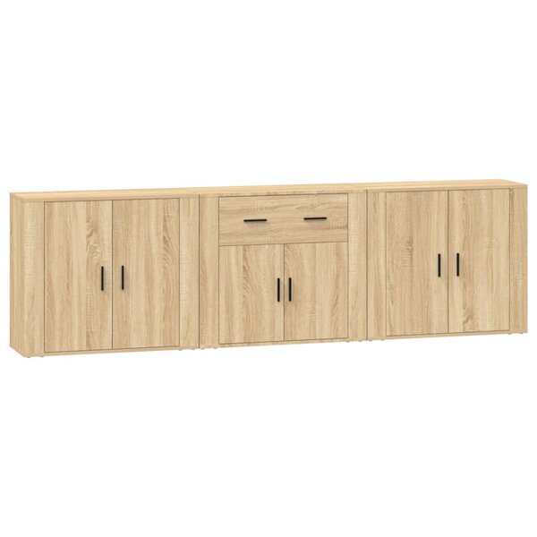 vidaXL Buffets 3 Pièces Chêne sonoma Bois d'ingénierie