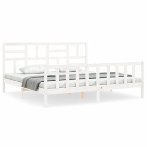 vidaXL Cadre de lit sans matelas blanc bois massif de pin