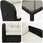 vidaXL Ensemble de repas extérieur 5 pc Noir et blanc crème polyrotin
