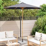 vidaXL Parasol de jardin Ø 270 x 260 cm Bambou Rond Gris foncé