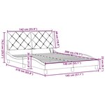 vidaXL Cadre de lit avec LED sans matelas gris clair 140x200 cm tissu