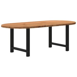 vidaXL Table à manger 220x100x74 cm bois de chêne massif ovale