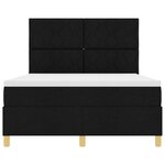 vidaXL Lit à ressorts avec matelas Noir 160 x 200 cm tissu