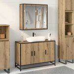 vidaXL Ensemble de mobilier de salle de bain 2 Pièces Chêne artisanal