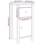 vidaXL Buffets 2 Pièces Noir 40x35x80 cm Bois massif de pin