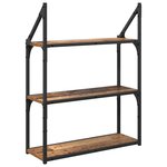vidaXL Étagère Murale Bois Ancien 60 x 21 x 78 5 cm Bois d'ingénierie