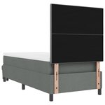 vidaXL Lit à ressort avec matelas et banc gris foncé 100 x 200 cm tissu