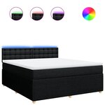 vidaXL Sommier à lattes de lit avec matelas Noir 180x200 cm Tissu