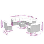 vidaXL Salon de jardin avec coussins 12 Pièces marron résine tressée