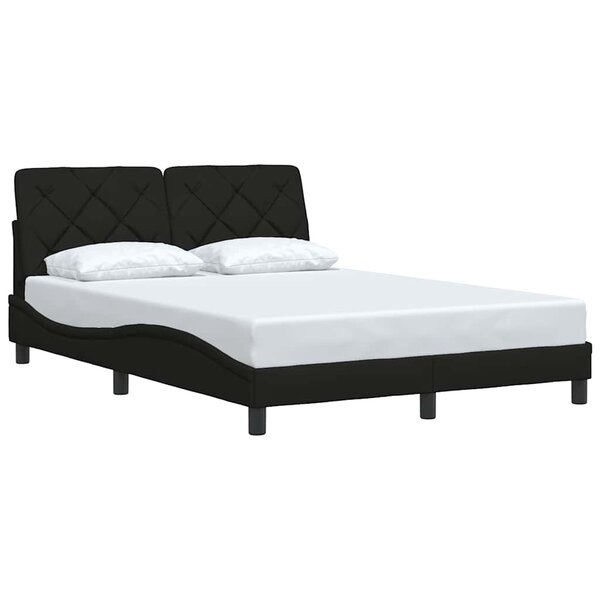 vidaXL Cadre de lit sans matelas noir 140x200 cm tissu