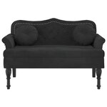 vidaXL Banc avec coussins Noir 120 5x65x75 cm Velours