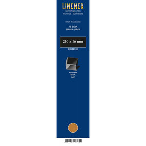Bandes Klemmfix double soudure 210 x 36 mm pour timbres-poste. Fond - Noir