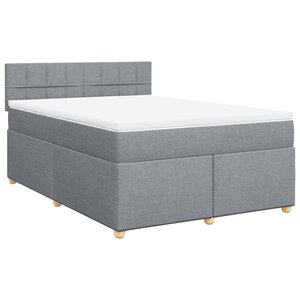 vidaXL Sommier à lattes de lit avec matelas Gris clair 160x200cm Tissu