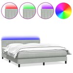 vidaXL Sommier à lattes de lit et matelas et LED gris clair 180x210cm velours