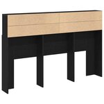 vidaXL Cabinet de Tête de Lit Chêne noir 160 x 19 x 103.5 cm