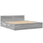 vidaXL Cadre de lit tête de lit sans matelas sonoma gris 200x200 cm