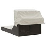 vidaXL Chaise longue double avec auvent et coussins marron poly rotin