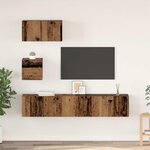 vidaXL Ensemble meuble TV 3 Pièces Bois Ancien Bois d'ingénierie
