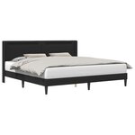 vidaXL Cadre de lit avec bandes LED Noir 180 x 200 cm Simili cuir