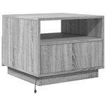 vidaXL Table basse avec lumières LED sonoma gris 50x49x40 cm