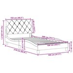 vidaXL Cadre de lit sans matelas gris clair 100x200 cm tissu