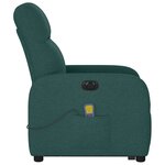 vidaXL Fauteuil inclinable de massage électrique Vert foncé Tissu