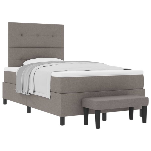 vidaXL Lit à ressorts avec tête de lit Taupe 120 x 190 cm tissu