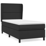 vidaXL Sommier à lattes de lit avec matelas Noir 100x200 cm Similicuir