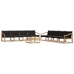 vidaXL Ensemble de canapés d'extérieur 9 pc Blanc et noir